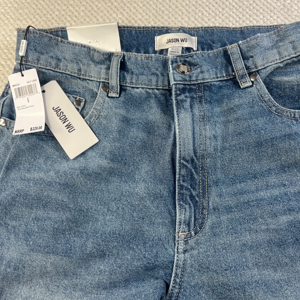 Jason Wu Jaime Barrel Ankle Jeans Super High Rise Relaxed Blue Denim Size 6 27 - Picture 4 of 10